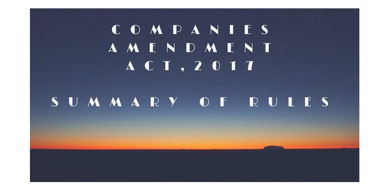 Companies Amendment Act 2017