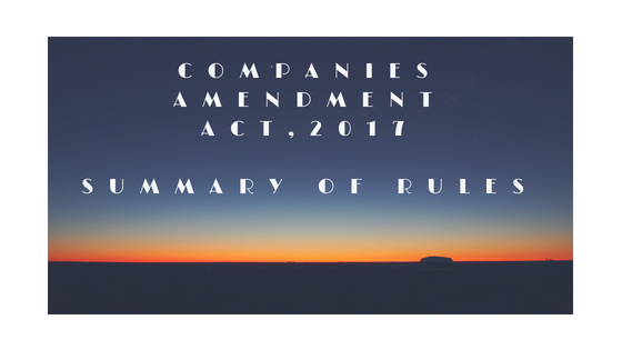 Companies Amendment Act 2017